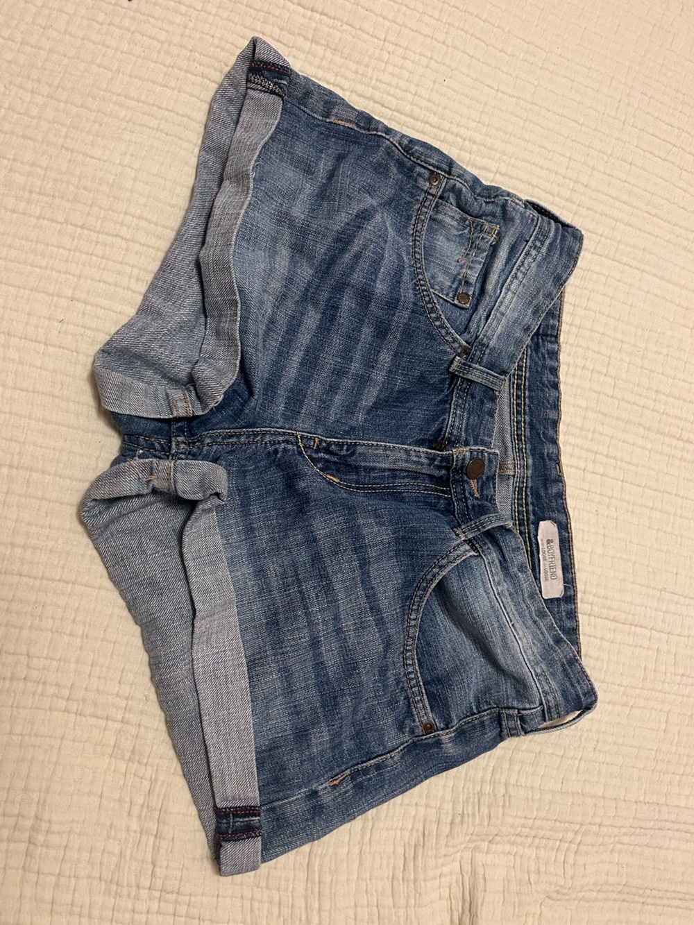 H&M Washed Blue Denim Roll-Cuff Women's Shorts